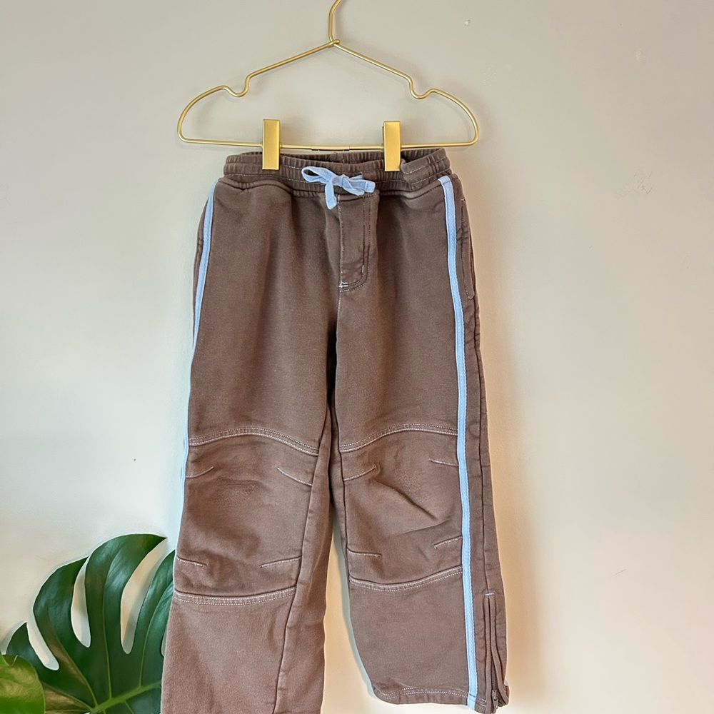 Boden Brown Joggers with Sky Blue Trim